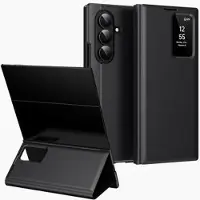 Mtp Products Samsung Galaxy Z TriFold Smart Clear View Flip etui med kortplads - Sort