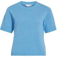 Vila Lollo O-neck Detail Knit Kortærmet Sweater