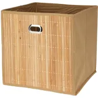 Storage solutions Opbevaringsbeholder med bambusfront og håndtag 31 x 31 x 30,5 cm