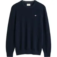 Gant Ganttil mænd. 8030291 Struktureret trøje marineblå (L), Casual, Økologisk bomuld