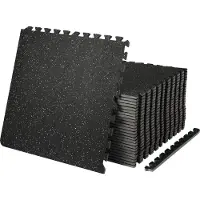 Vevor 25 stk. 12,70 mm tykke træningsmåtter, 60,96 x 60,96 cm EVA-skum- og gummimåtter med sammenlåsende overflade og 9,29 m² dækning, vandtæt træningspuslespilsgulv til fitnesscenter, hjem, garage, k