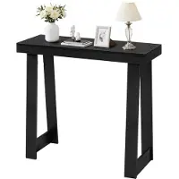 Vevor 91,5 cm konsolbord, moderne skrivebord bag sofaen, rektangulært entrébord i træ, smalt langt sofabord, ideelt til entré, soveværelse, stue, entre, nem montering, sort