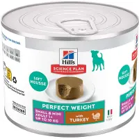 Hill's Pet Nutrition Perfect Weight Adult Small & Mini Mousse - Kalkun (12 x 200 g)