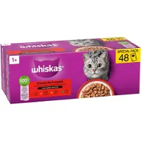 Whiskas Megapakke: 48 x 85 g 1+ Adult portionsposer - Klassisk udvalg i sauce
