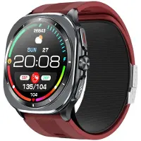 INF Smartwatch med ECG og blodtryksmåling, 1.43 inch AMOLED, Bluetooth-opkald, NFC, 5-10 dages batteri Red