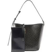 Calvin Klein Skuldertaske 'Emblem Print' beige / sort