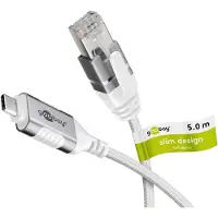 Goobay 74389, USB 3.1 type A, RJ45, 5 m, Hvid