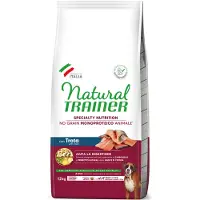 NATURAL TRAINER Sensitive No Grain Adult Medium/Maxi Single Protein med ørred og kartofler - 12 kg