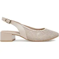 Caprice sling pumps, beige, made of Leather with Block heel, Size 38