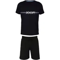 JOOP! Pyjamas kort navy / lyseblå / sort / hvid