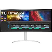 LG UltraWide 38BQ85C-W - LED-skærm - kurvet - 38 - 3840 x 1600 UWQHD+ @ 75 Hz - IPS - 300 cd/m² - 1000:1 - HDR10 - 5 ms - 2xHDMI, DisplayPort, USB-C - højtalere - hvid