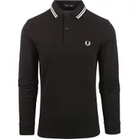 Fred perry langærmet polo i sort 350 Sort måle