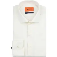 Suitable Skjorte Ekstra Lange Ærmer Twill Ecru Off-white Hvid måle