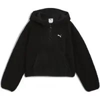 Puma Wardrobe Essentials Oversized Polar Fleece Hoodie Women, Clothing, Black, L