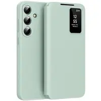 Mtp Products Samsung Galaxy S26+ Smart Clear View Flip etui med kortplads - Lysegrøn