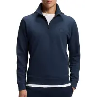 BOSS BOSStil mænd. 50468926 Sweatshirt Fleece Zip Neck Navy (L), Blå, Casual, Bomuld