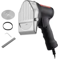 Vevor Elektrisk Shawarma-kniv, 80W Professionel Tyrkisk Kebabkniv, Kommerciel Gyroskærer i Rustfrit Stål, Doner Kebab Kødskæremaskine med 2 Klinger, Φ4"/100 mm Klingdiameter, 0-8 mm Justerbar Tykkelse
