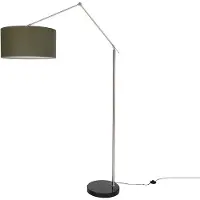 QAZQA Gulvlampe sort justerbar med grøn skærm 50 cm - Editor