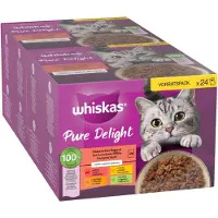 Whiskas Økonomipakke: Pure Delight portionsposer 144 x 85 g - Klassisk ragout i gelé