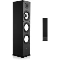 Vevor Passiv Gulvhøjttaler, 2-vejs, Gulvstående Towerhøjttaler med 25,4 mm Tweeter, 165,1 mm Woofer, 200 W Peak Power, 70Hz-20kHz Frekvensrespons, Holdbart MDF-kabinet, til hjemmelyd, Enkelt