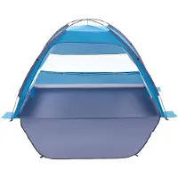 Vevor Strandtelt Solskærm til 4 personer, UPF 50+ beskyttelse, Bærbar solskærm med bæretaske og sandlommer, Let og nem opsætning af strandparasol til camping, fiskeri, udendørs picnic