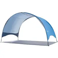 Vevor Strandtelt Solskærm til 4 personer, UPF 50+ beskyttelse, Bærbar solskærm med bæretaske og jordpæle, Let og nem opsætning af strandparasol til camping, fiskeri, udendørs picnic