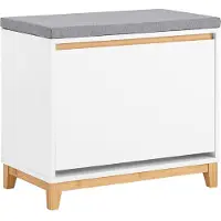 SoBuy Skobænk Hvid/Natur FSR191-WN