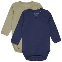 Minymo Body l/æ - 2-Pak - Dark Navy - - 74 - Body L/Æ