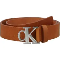 Calvin Klein Bælte 'Smooth Monogram Buckle' cognac