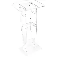 Vevor Podiumstander, 1100 mm akryl talerpult, bærbart laptopbord med bred læseflade og opbevaringshylde, bogstopper, gulvstående, til klasseværelse, bryllup, konference, foredrag og koncert