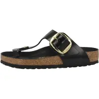 Birkenstock Birkenstocktil kvinder. 1021467 Gizeh Big Buckle lædersandaler (regulær pasform) sort (36), Fast, Ingen, Casual