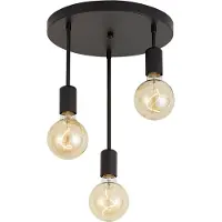 QAZQA Moderne loftslampe sort 3-lys - Facil