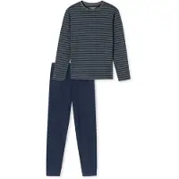 Schiesser Pyjamas lang navy / mørkegrå