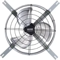 Vevor Gavlmonteret Ventilator, 15 tommer Loftsudsugningsventilator med justerbar termostat og ydre net, 1300 CFM Husventilator Køler op til 1850 kvadratfod, Stille Ventilation til Tag, Garage og Butik
