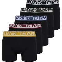 Only & Sons Boksershorts 'ONSTrey' blå / citron / gran / vinrød / sort