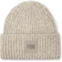 Ugg - Skihuer dame - U Chunky Rib Beanie Light Grey til UnisexNylon - Grå