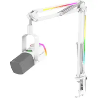 Fifine AM8proTW dynamisk mikrofon med bomarm (hvid)