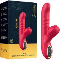 Sweet Play - vibrator med thrust og klitorisstimulation - pink