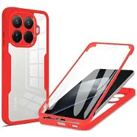 Mtp Products Xiaomi 15T Pro 360 Beskyttelse Cover - Rød / Klar