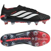 Adidas Predator Elite SG Immortal DNA - Sort/Hvid/Rød - Soft Ground (SG), størrelse 41⅓