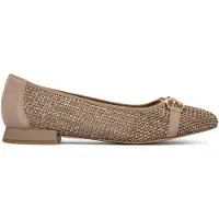 Caprice Ballerina, brown, made of Leather and synthetic with Trapeze heel, Size 41