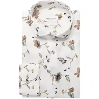 Profuomo Twill Skjorte Flower Hvid Flerfarvet Beige måle
