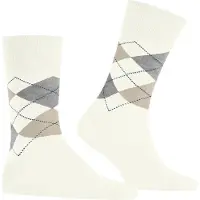 Burlington Manchester Sok Ruten Off-White 2049 Hvid Off-white måle