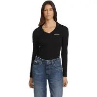 GUESS Jeans America Slim Mini T-shirt Med Lange ærmer Og V-hals