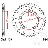 JT Sprockets 420 Jtr894.48 Steel Bagtandhjul