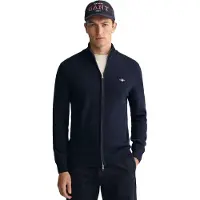 Gant Ganttil mænd. 8030164 Cardigan med lynlås Casual Cotton Navy (L), Bomuld, Lange ærmer, Blå