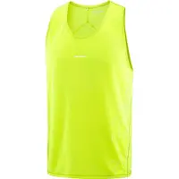 Salomon - Trail running tøj - Sense Aero Singlet GFX M Acid Lime Butterfly til Unisex - Størrelse M - Grøn