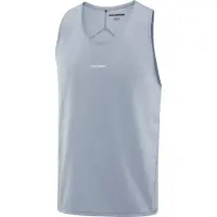 Salomon - Trail running tøj - Sense Aero Singlet GFX M Trade Winds Pearl Blue til Unisex - Størrelse L - Grå