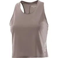 Salomon - Trail running tøj dame - Sense Aero Short Tank W Iron til Unisex - Størrelse L - Beige