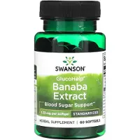 Swanson Health , GlucoHelp, Banaba Ekstrakt, 1.33 mg, 60 Bløde Gel